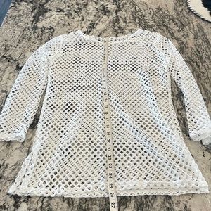 White Mesh Swim Coverup